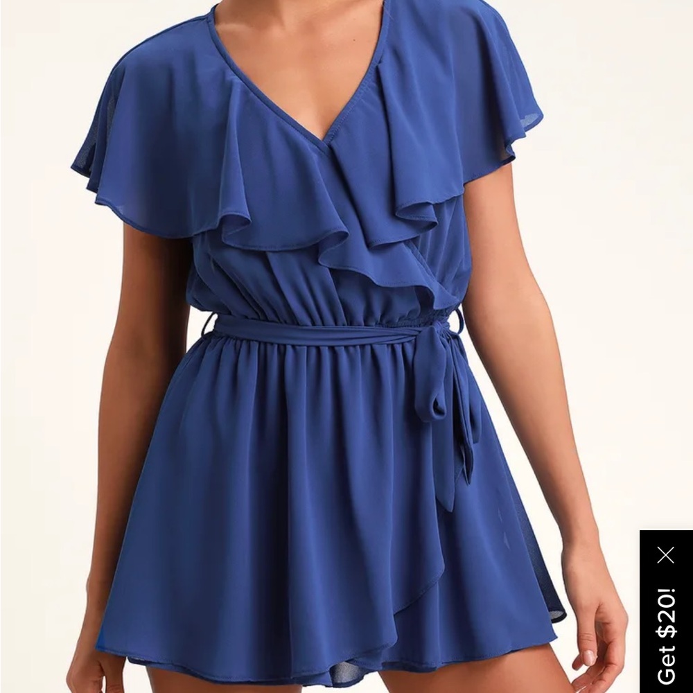 Blue Ruffle Romper - Picture 2 of 4